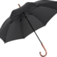 schwarzer Regenschirm mit Rundhakengriff