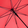 schwarzer Stahlstock eines Regenschirms von Fare mit Fiberglasschienen und rotem Bezugstoff