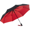 schwarz/roter Regenschirm mit zweifarbigem Bezug