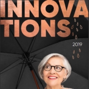 Titelseite der Broschüre Innovations 2019 mit neuen Regenschirmen von regenschirme.com