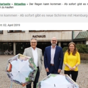Präsentation der neuen Regenschirme der Stadt Homburg